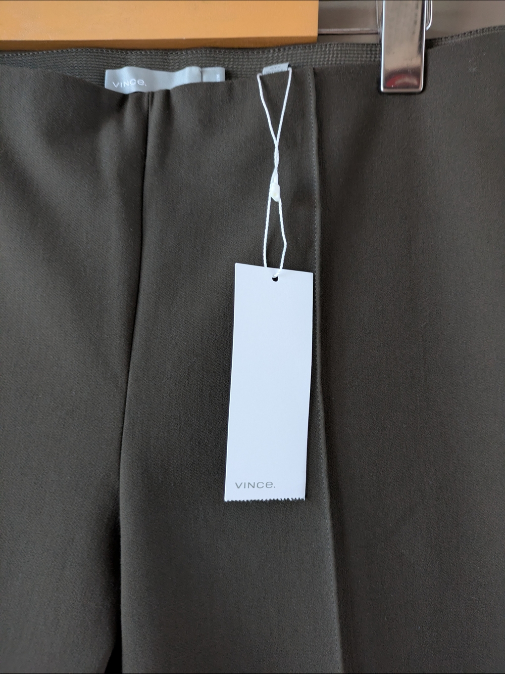 Vince Brown Stirrup Pants Size Medium Front Crease Mid Rise Minimalist|Office - Picture 2 of 9